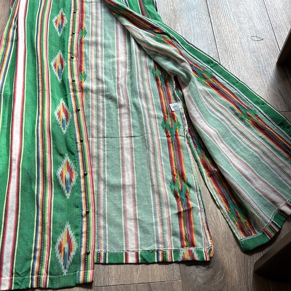 ✨SILVERADO APPAREL Lauren Duster Size Large Southwestern Cotton Serape Stripe - Picture 12 of 15